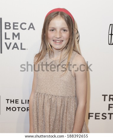 NEW YORK, NY - APRIL 20, 2014: Eva Grace Kellner attends premiere Every Secret Thing movie during 2014 Tribeca Film Festival at BMCC Tribeca PAC