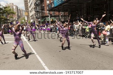New York, NY USA - May 17, 2014: Something Untouchable Dance Company performs on 8th annual dance parade on Broadway