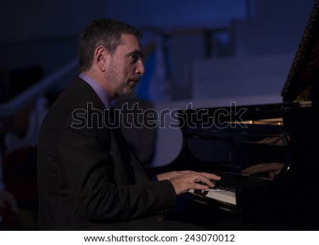 New York, NY - January 08, 2015: Mike LeDonne plays as part of Benny Golson quartet at Jazz Legends for Disability Pride concert at Quaker Friends Meeting House in Manhattan