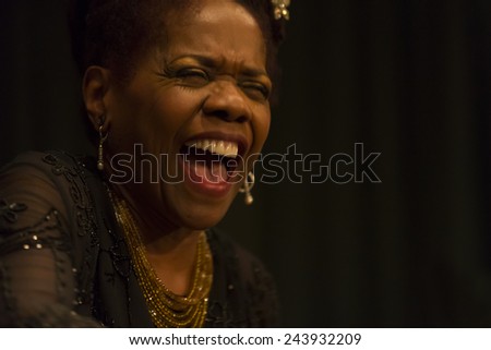 New York, NY - January 10, 2015: Catherine Russell performs at Greenwich House Music School as part of Winter Jazz Festival in Manhattan