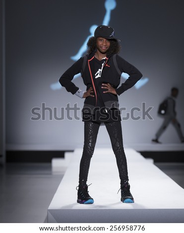 New York, NY - February 12,2015: Jordynn Cromartie walks runway for Kids Rock Fashion show during Fall 2015 Fashion Week in Lincoln Center
