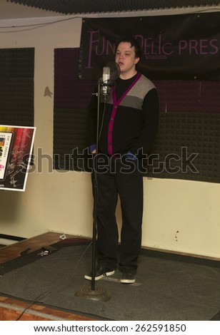New York, NY - March 15, 2015: Actor Eric Millegan attends recording session for benefit CD Broadway Sings For Pride at Funkadelic Studios