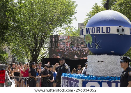 New York, NY USA - July 10, 2015:  Atmosphere during New York City Ticker Tape Parade For World Cup Champions U.S. Women Soccer National Team on Broadway