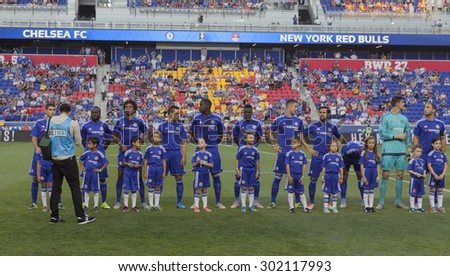 Harrison, NJ USA - July 22, 2015: Team Chelsea FC poses before the game between New York Red Bills and Chelsea FC at Red Bulls arena