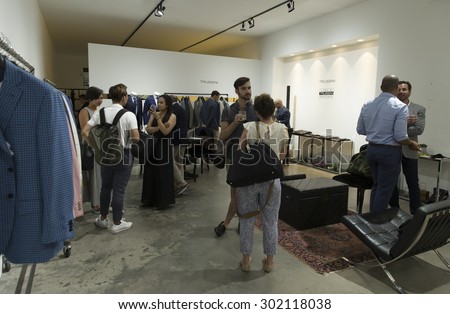 New York, NY - July 20, 2015: Atmosphere during at Strong Suit Made to Measure pop up store opening  in Meatpacking district