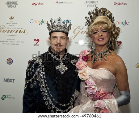 NEW YORK - MARCH 27: Emperor XVII Rob Hunter De Woofs and guest attend the 24th Annual Night of a Thousand Gowns at The Marriott Marquis in Times Square on March 27, 2010 in New York City.