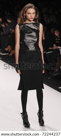 NEW YORK - FEBRUARY 11: Model walks runway for Academy of Art University collection by Aura Taylor Mercedes-Benz Fall/Winter 2011 Fashion Week on February 11, 2011 in New York City