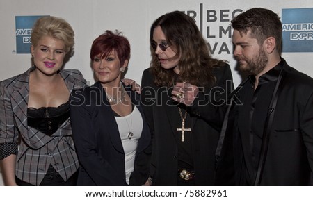 NEW YORK - APRIL 24: Kelly, Sharon, Ozzy and Jack Osbourne attend the premiere of \'God Bless Ozzy Osbourne\' during the 10th annual Tribeca Film Festival on April 24, 2011 in New York City