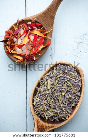 Dried aromatherapy plants,  herbal tea,  homeopathic medicine.