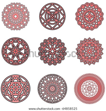 Vector symmetrical arabic islamic pattern background