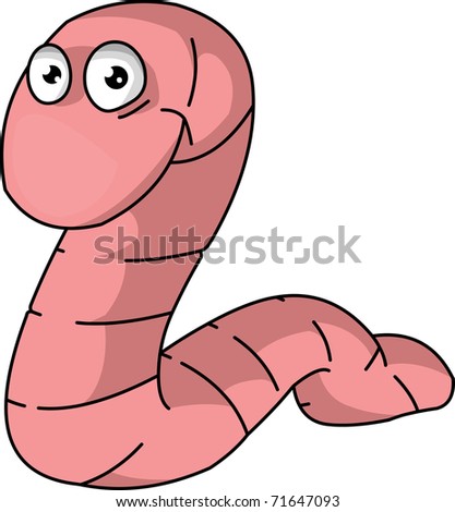 Cheerful Pink Worm Isolated Vector Illustration - 71647093 : Shutterstock