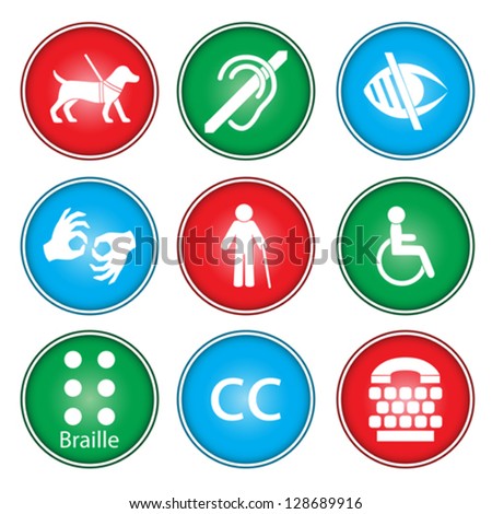 A vector illustration of accessibility icon sets