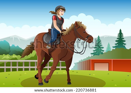 Girl Riding Horse Drawing | Free download on ClipArtMag