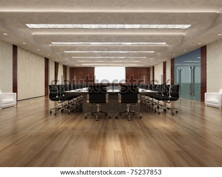 the computer generated image of the modern conference hall