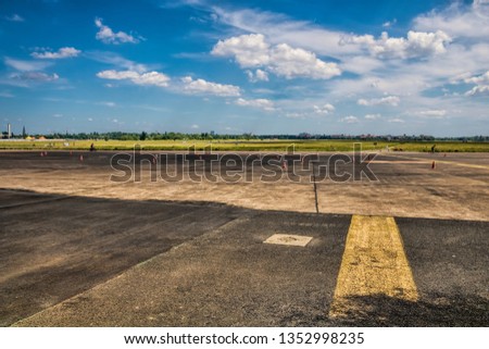 Similar – Image, Stock Photo Taxiway from Tempelhof / Tempelhofer Feld airport