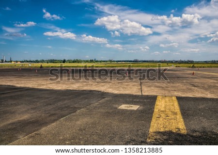 Similar – Image, Stock Photo Taxiway from Tempelhof / Tempelhofer Feld airport