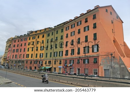 Row of houses in Genoa