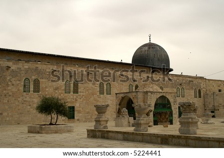 jerusalem old city - al aqsa mosque on a temple mount