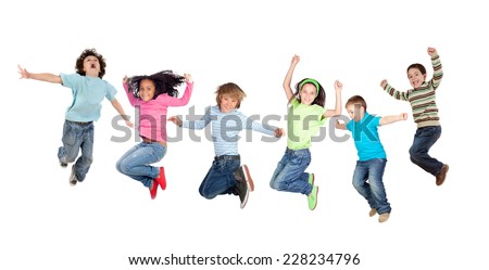 Similar – Image, Stock Photo Beautiful little girl jumping over the rope in the park on sunny day