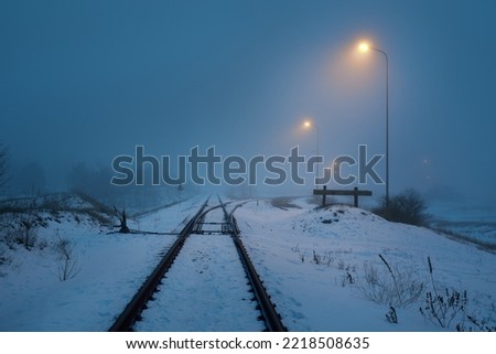 Similar – Image, Stock Photo snow line Trip Loneliness