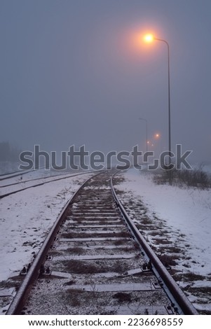 Similar – Image, Stock Photo snow line Trip Loneliness