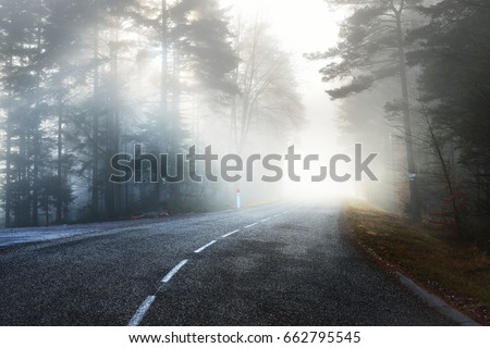 Similar – Foto Bild Morgennebel Herbst Straße