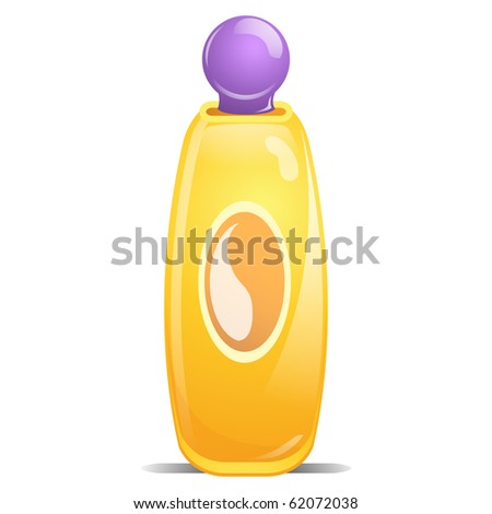 Yellow Generic Bottle Of Baby Shampoo With Purple Cap Stock Photo ...