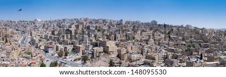 Amman, the capital of Jordan. Panoramic view from the Citadel Hill.
