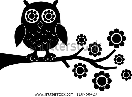 A Black Owl Stock Vector Illustration 110968427 : Shutterstock