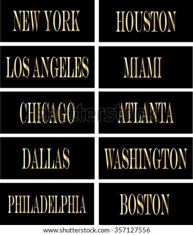 american cities with letters in gold