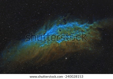 The California Nebula Processed with the Hubble Space Telescope Palette
