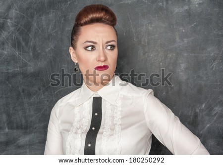 Business woman with a fear expression