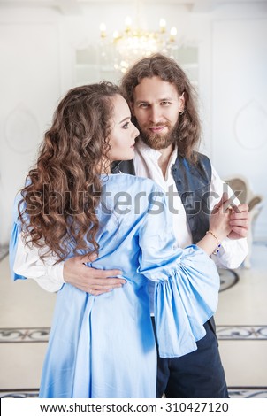 Similar – Image, Stock Photo Medieval couple in robes