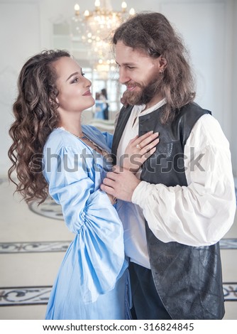 Similar – Image, Stock Photo Medieval couple in robes