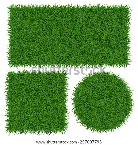 Green grass banners, vector illustration.