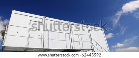 industrial container home on the blue sky