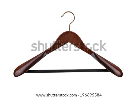Hanger. Wood coat hanger on white background - clipping path