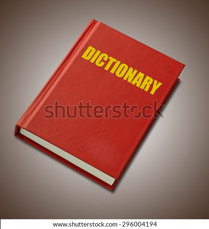 Red hardback Dictionary on gradient background(clipping path)