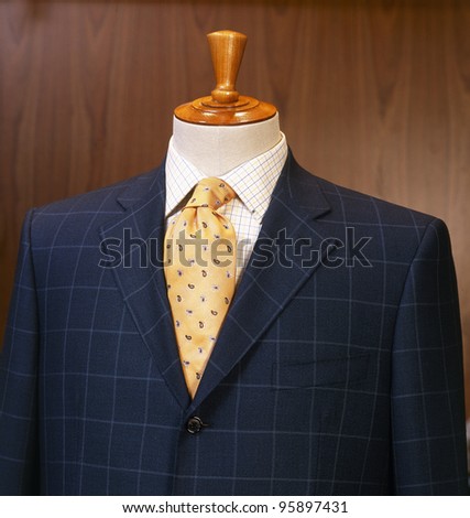 Closeup shot of business suit on a mannequin