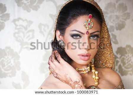 portrait of a beautiful Indian bride
