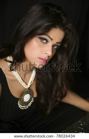 Attractive mixed race Indian fashion model