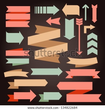 vector arrows and ribbons