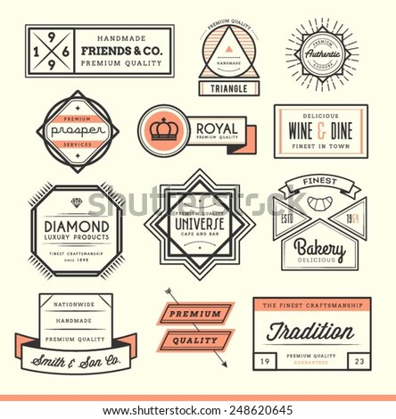set of vintage logos, badges and labels, vector illustration