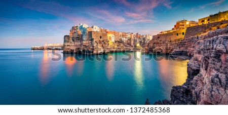 Similar – Image, Stock Photo Sea view in haze Ocean