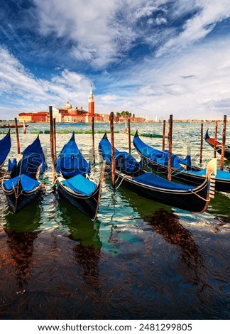 Similar – Image, Stock Photo Gondolas in Venice in the Markus Basin