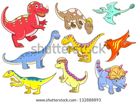 Cute Dinosaurs Eps10 File - Simple Gradients, No Effects, No Mesh, No ...