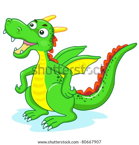 The Dragon Cartoon For Kids Stock Vector Illustration 80667907 ...