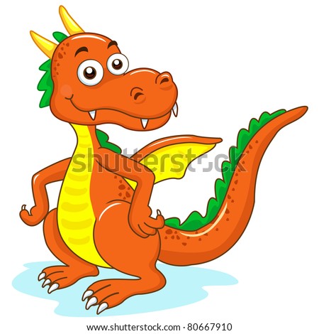 The Dragon Cartoon For Kids Stock Vector Illustration 80667910 ...