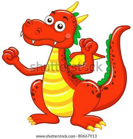 The Dragon Cartoon For Kids Stock Vector Illustration 80667913 ...