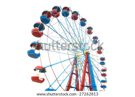 The Ferris wheel isolated on white background